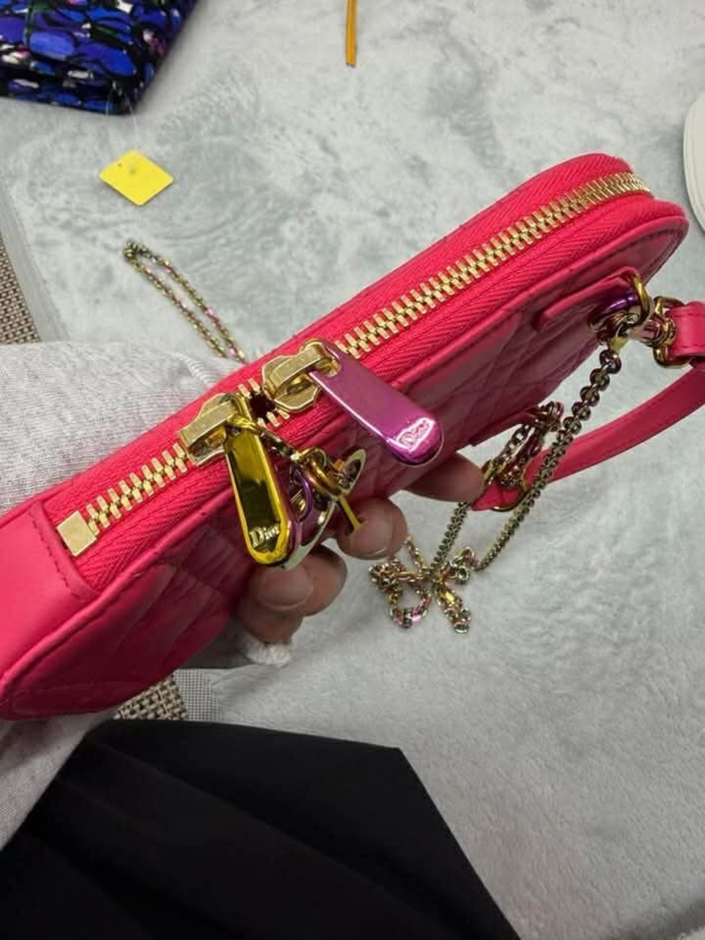 Dior Hot Pink Quilted Crossbody with Gold Hardware